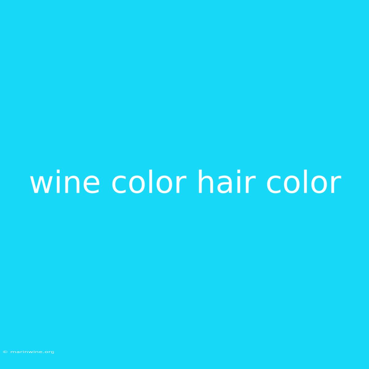 Wine Color Hair Color