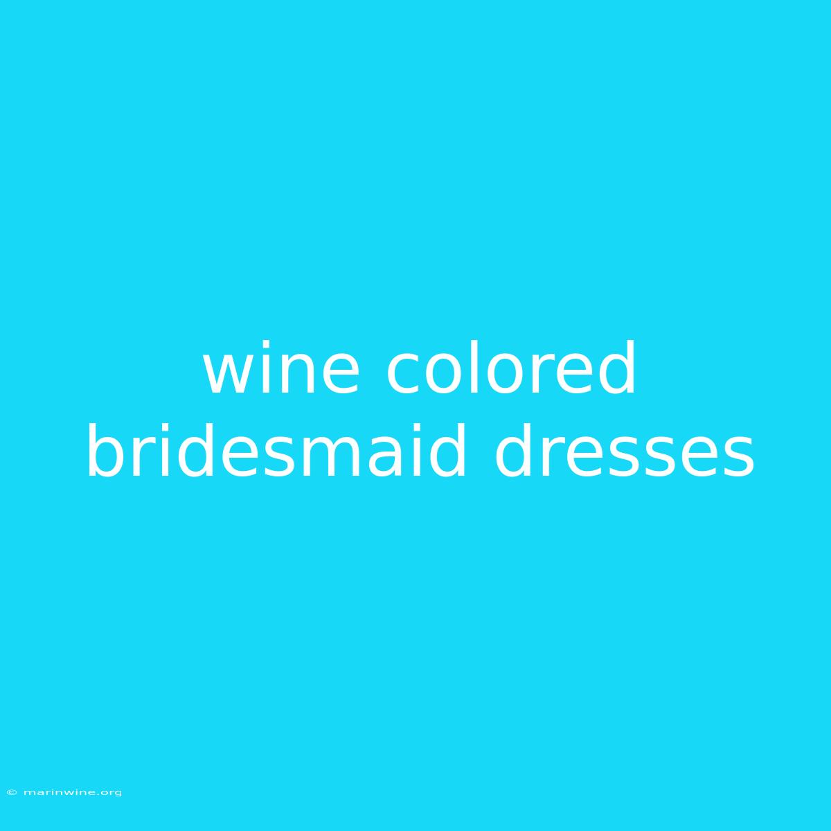 Wine Colored Bridesmaid Dresses