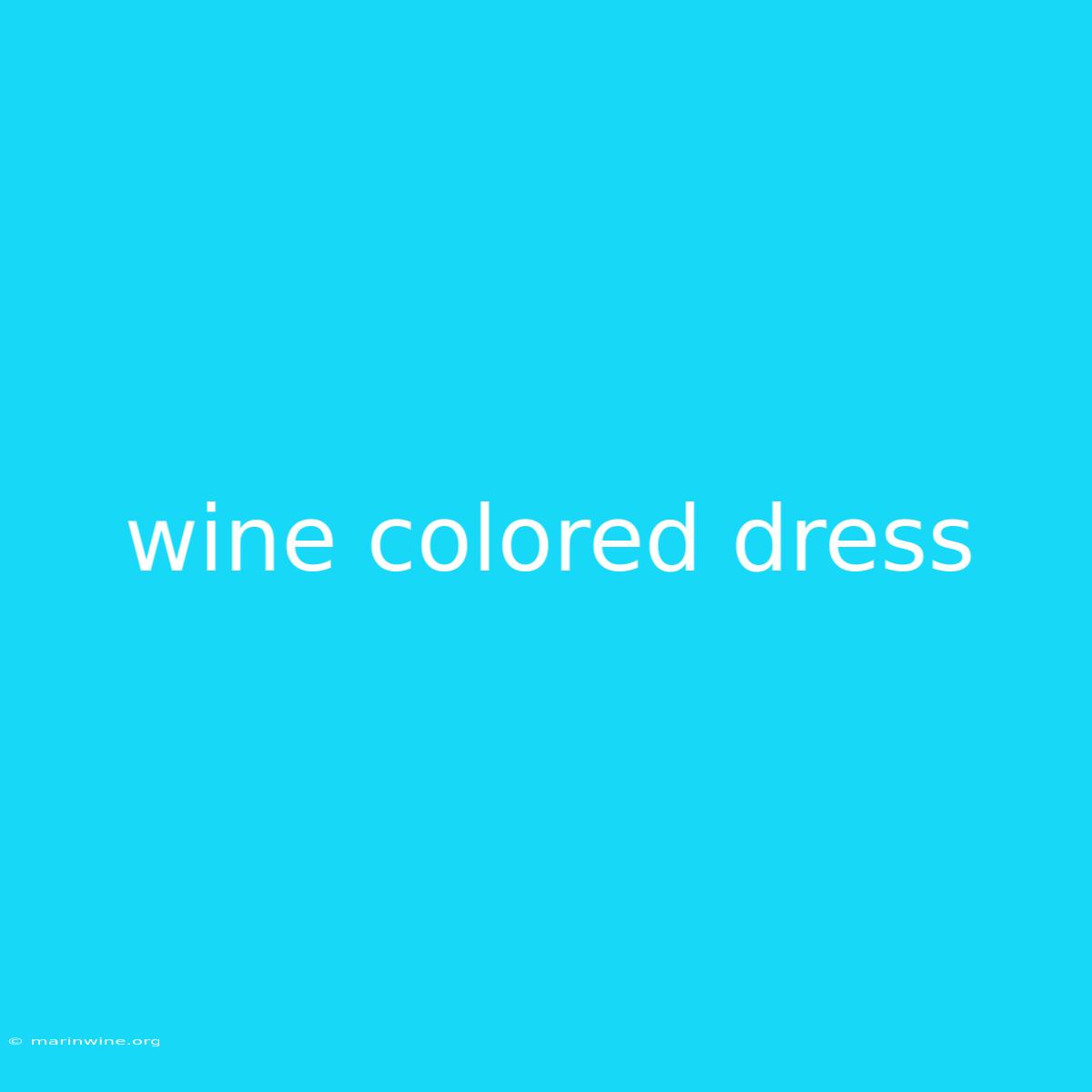 Wine Colored Dress