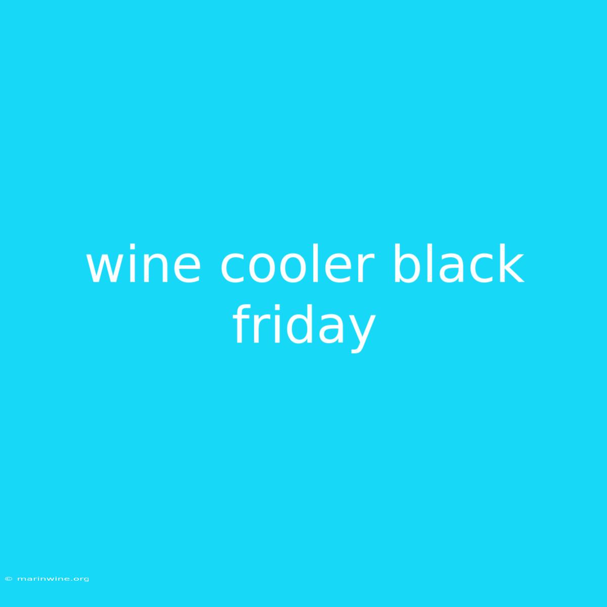 Wine Cooler Black Friday