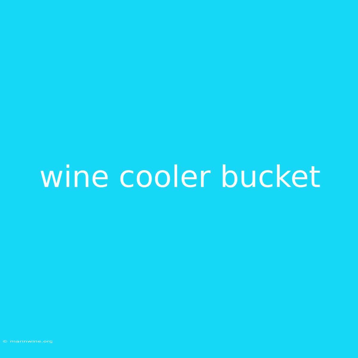 Wine Cooler Bucket