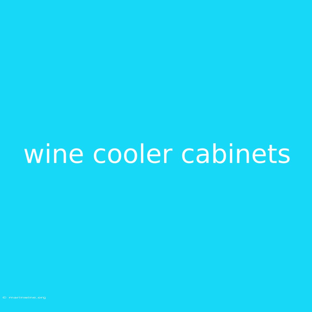 Wine Cooler Cabinets