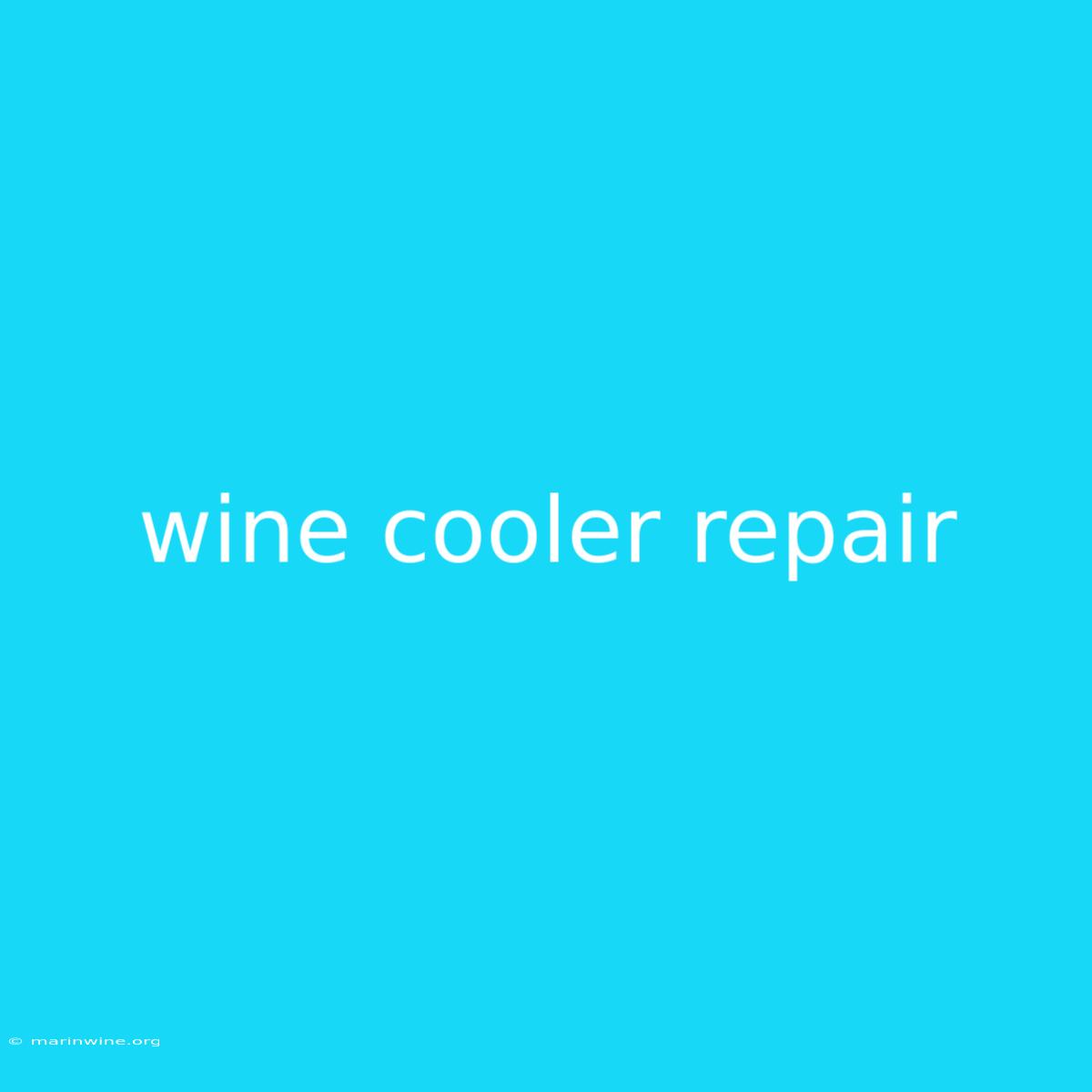 Wine Cooler Repair