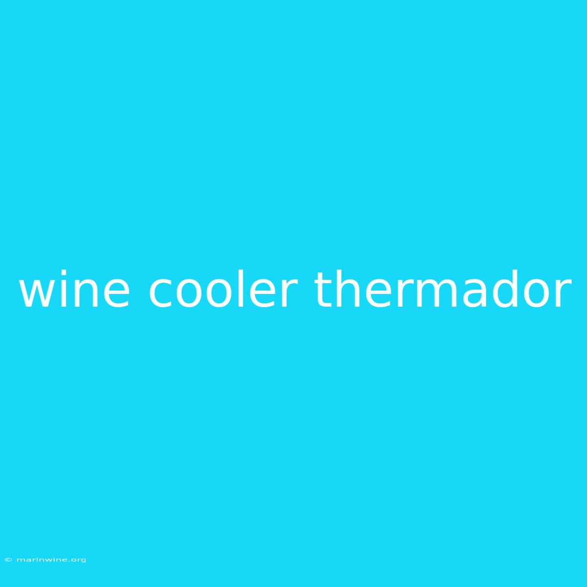 Wine Cooler Thermador