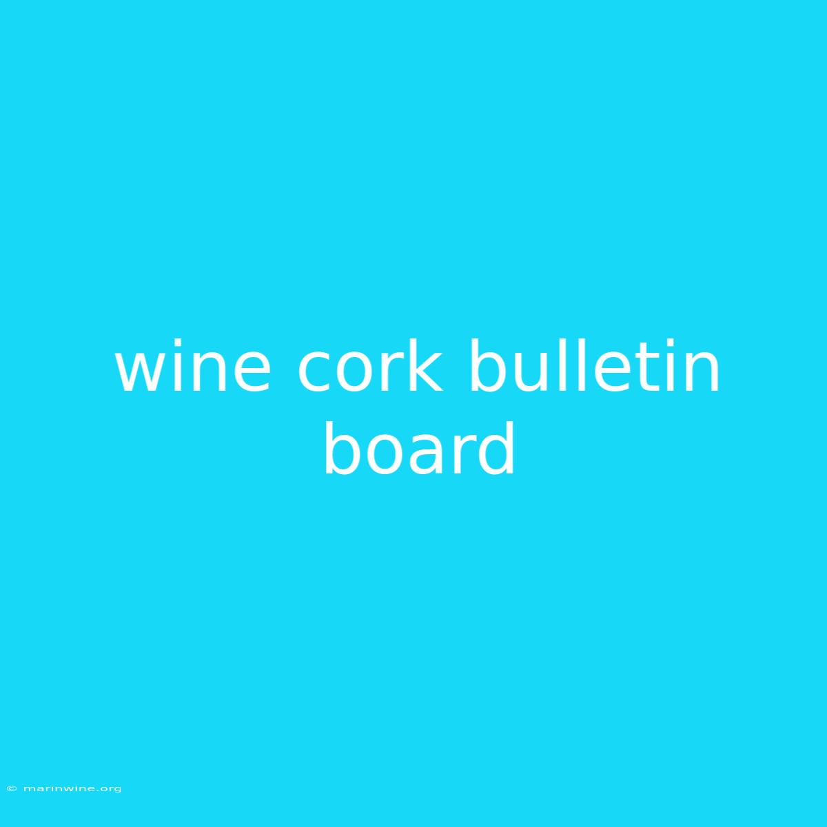 Wine Cork Bulletin Board