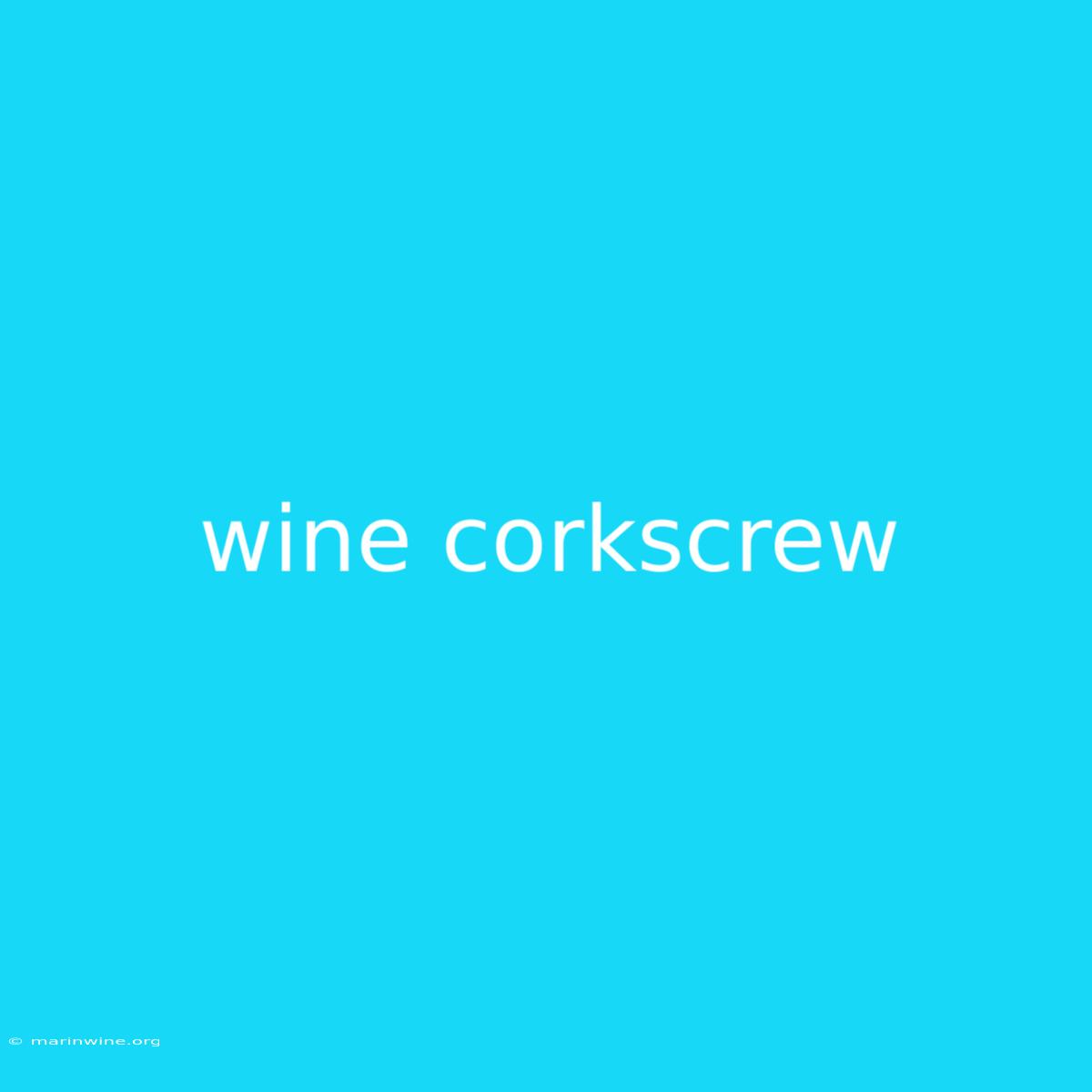 Wine Corkscrew