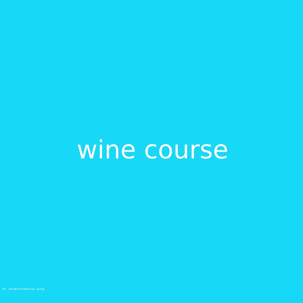 Wine Course