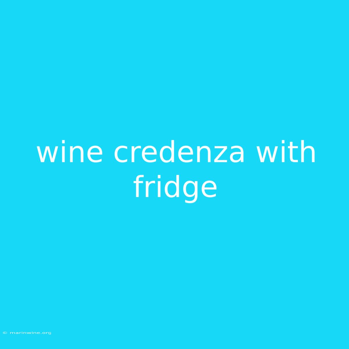 Wine Credenza With Fridge