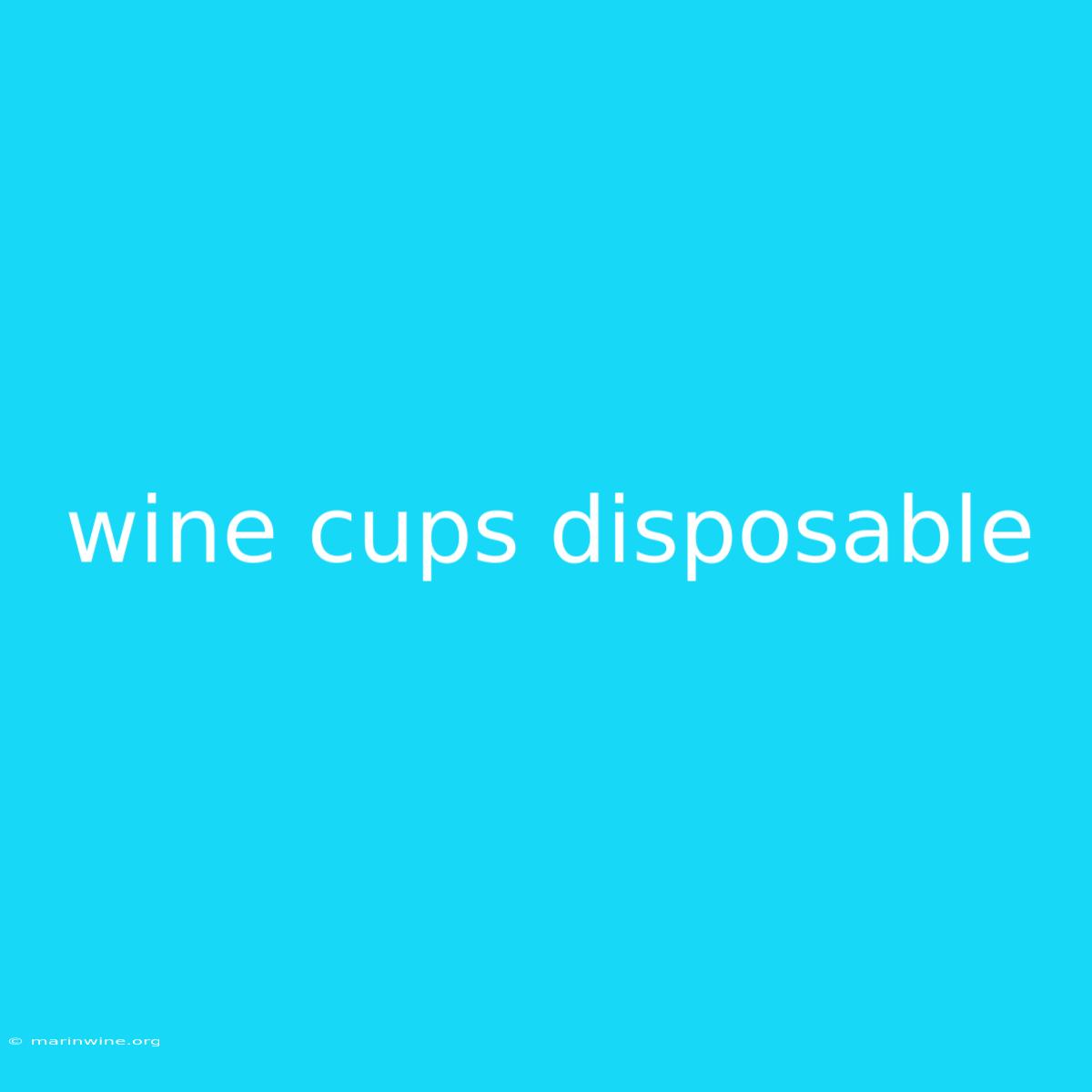 Wine Cups Disposable