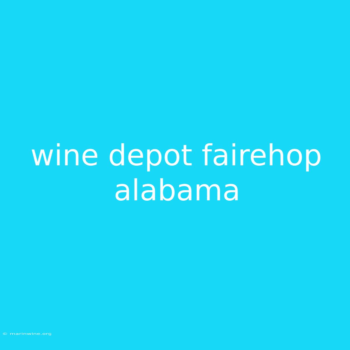 Wine Depot Fairehop Alabama