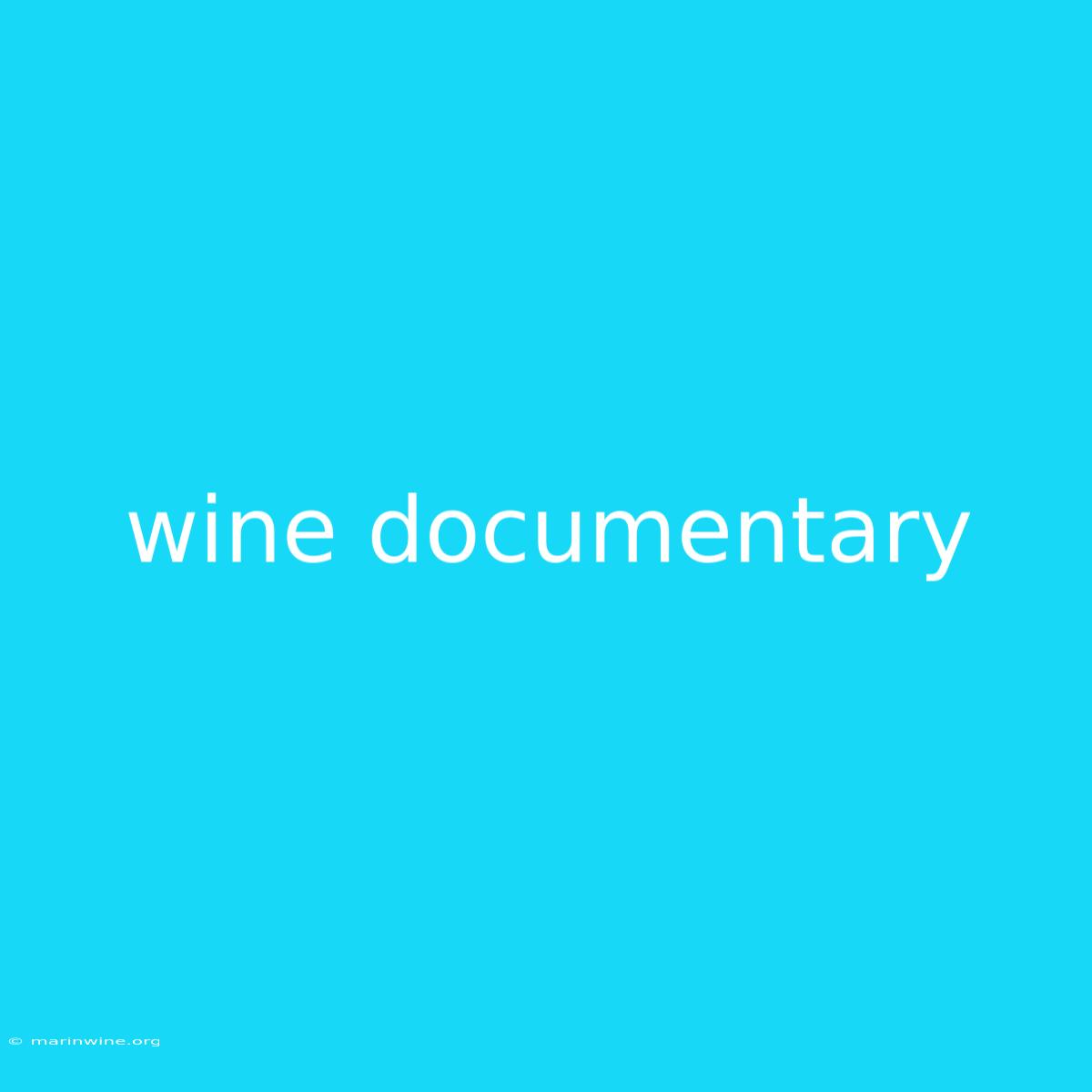 Wine Documentary