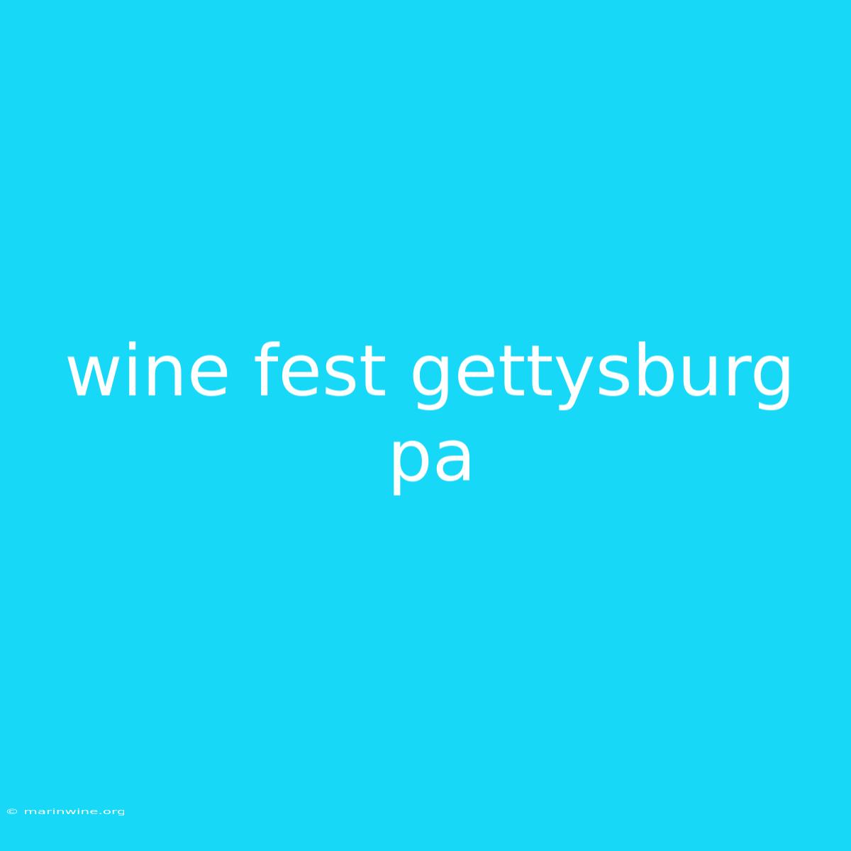 Wine Fest Gettysburg Pa