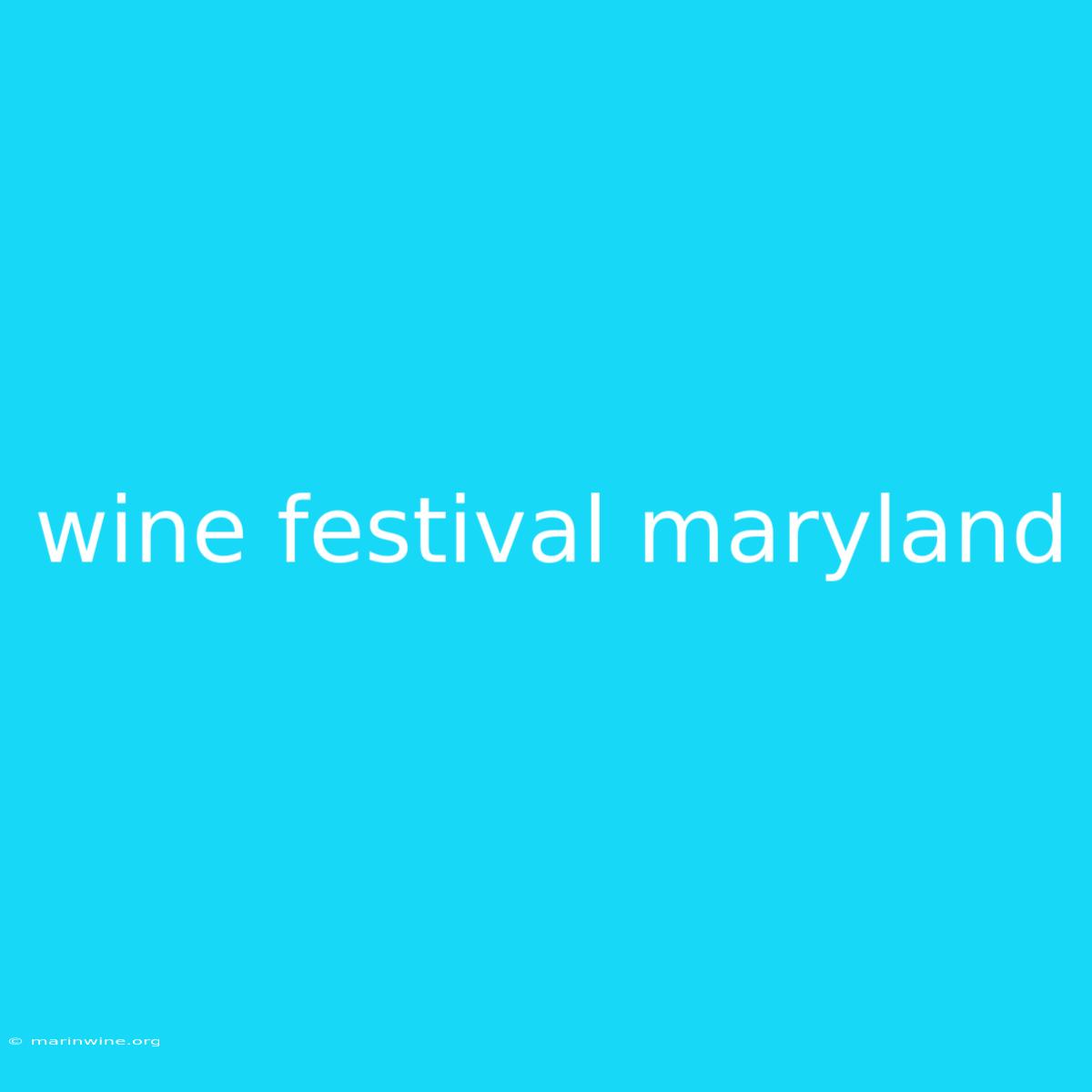 Wine Festival Maryland