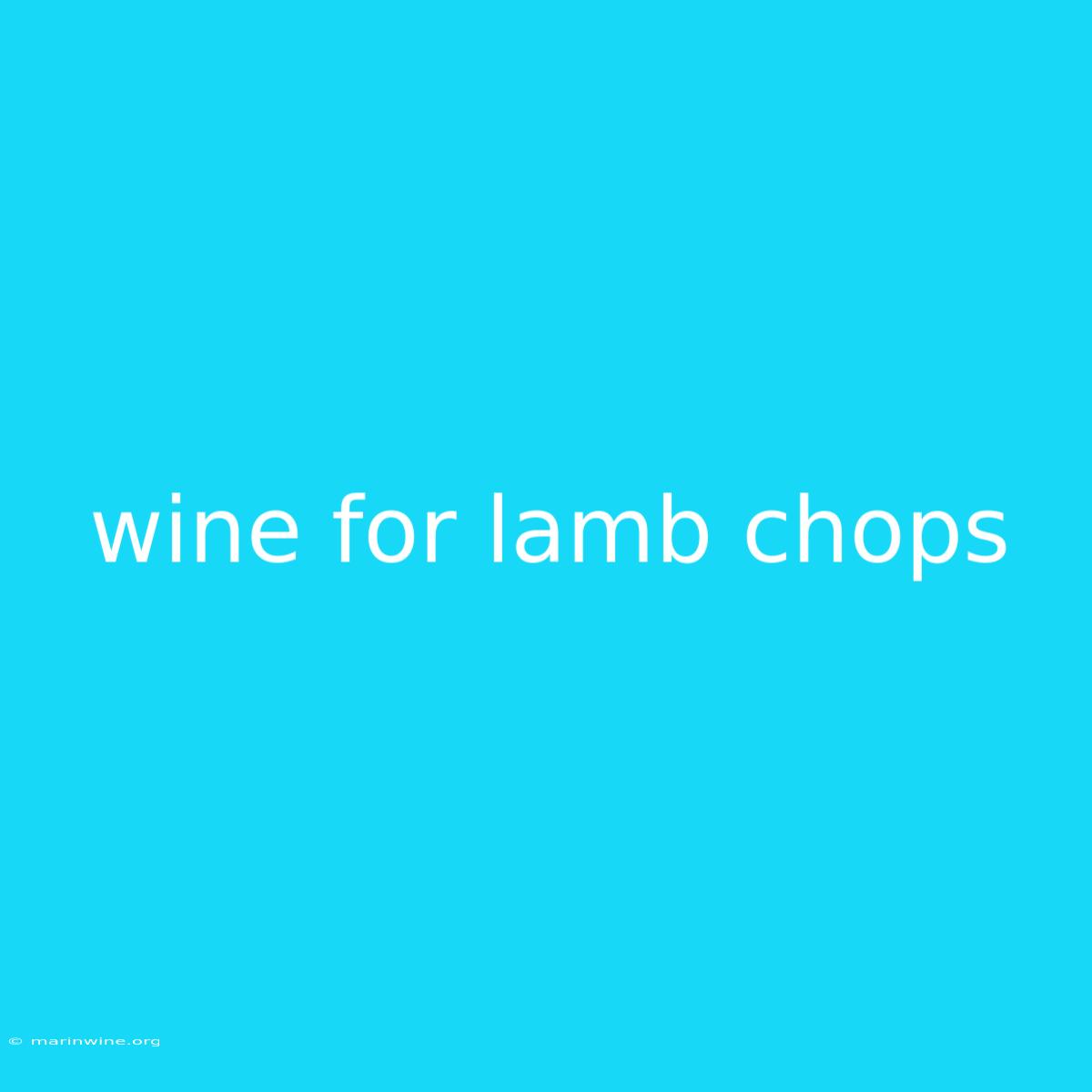 Wine For Lamb Chops