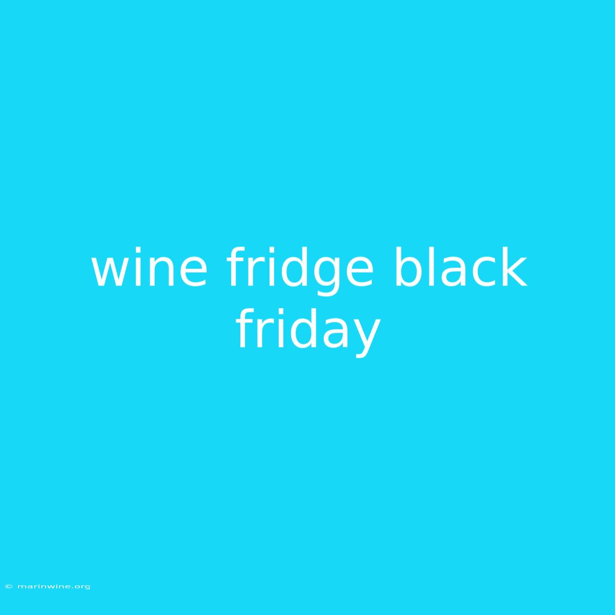 Wine Fridge Black Friday