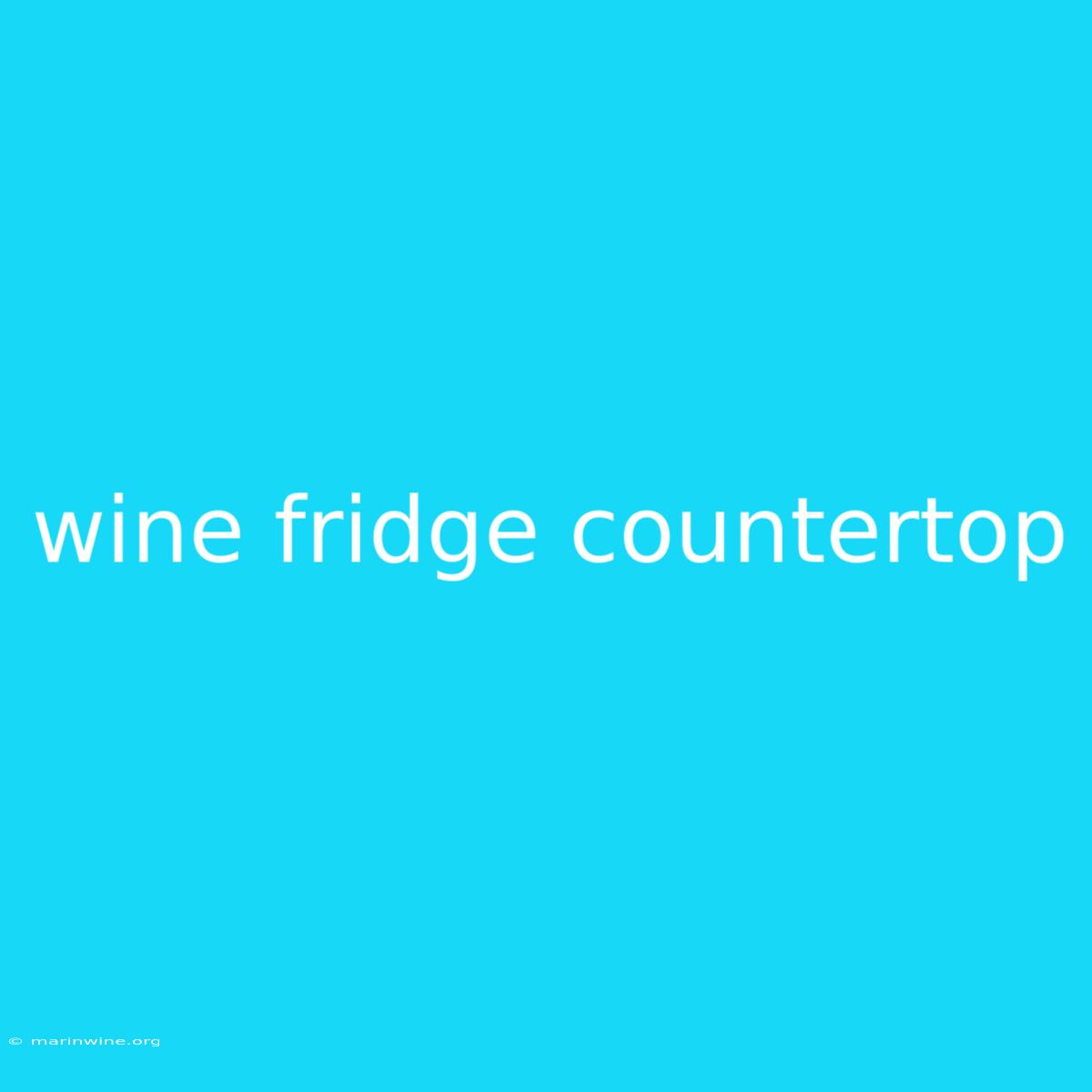 Wine Fridge Countertop