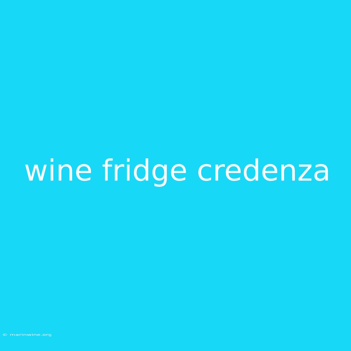 Wine Fridge Credenza