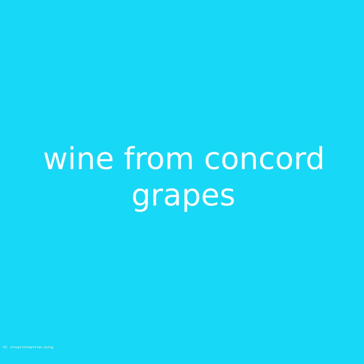 Wine From Concord Grapes