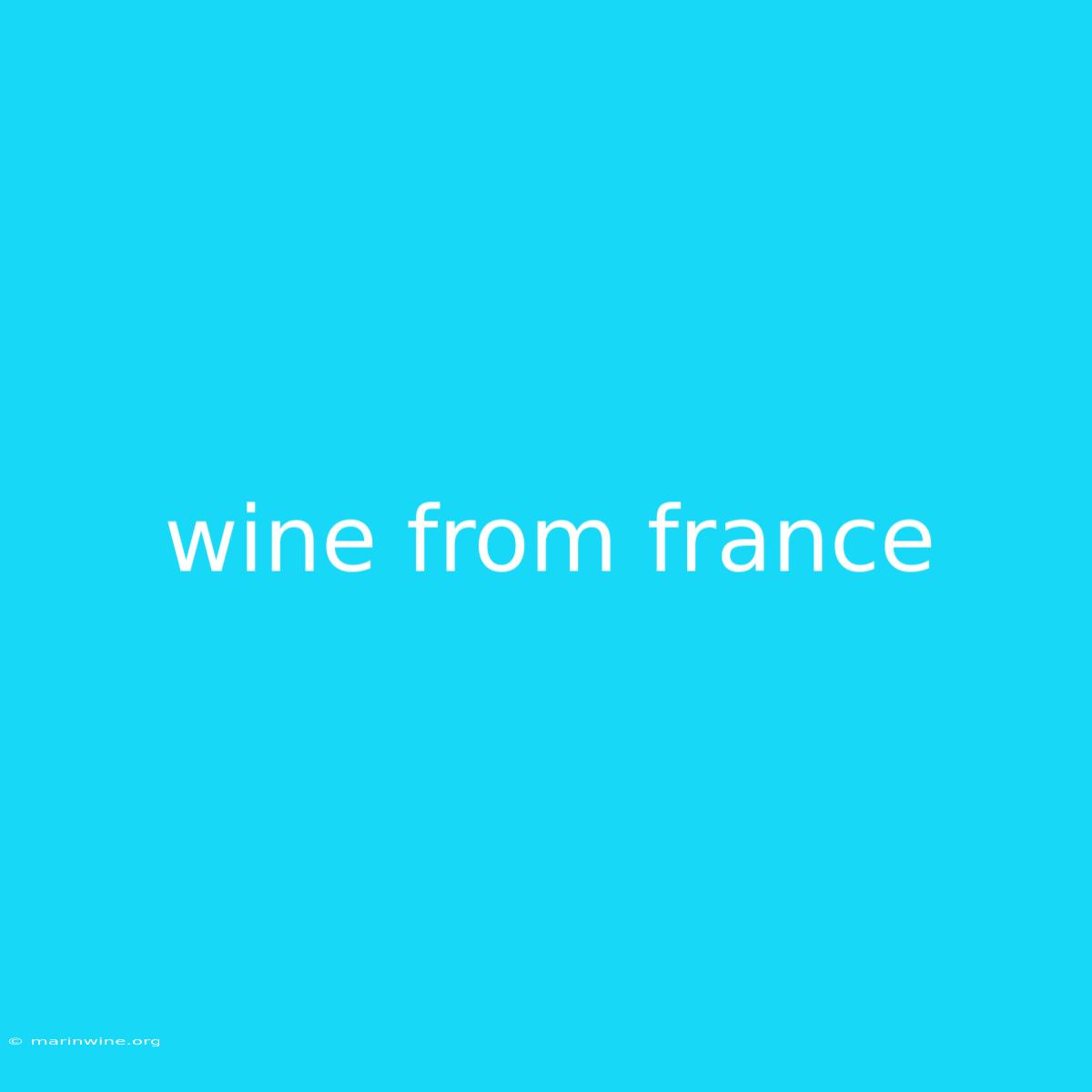 Wine From France