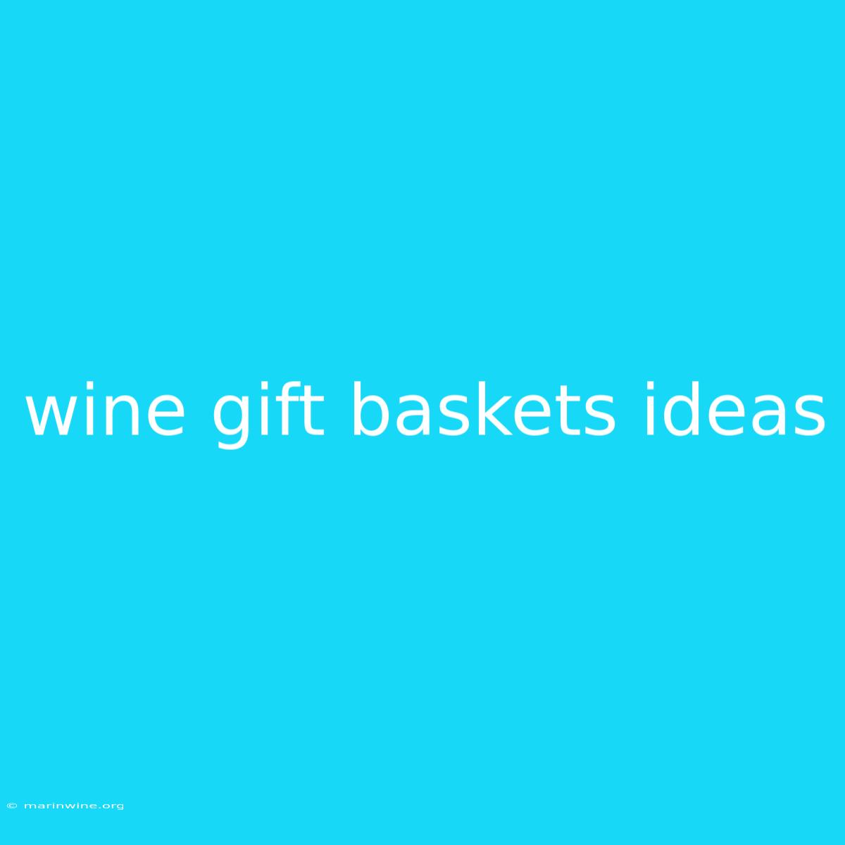 Wine Gift Baskets Ideas