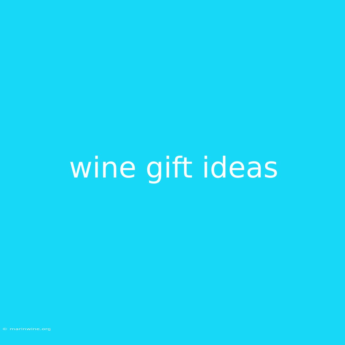 Wine Gift Ideas