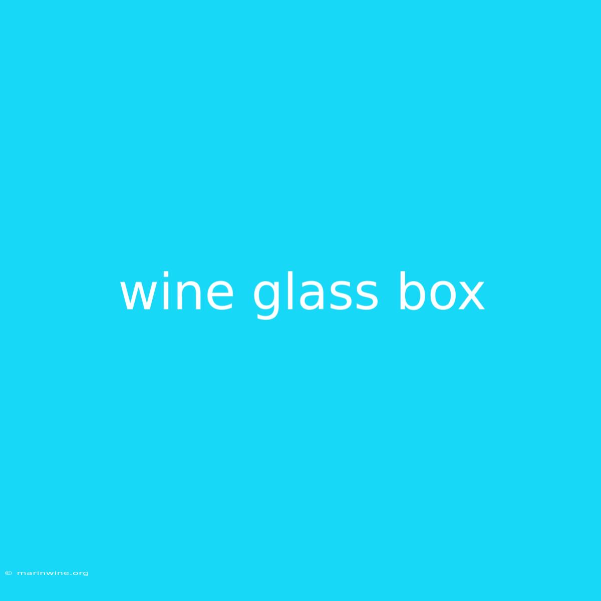 Wine Glass Box