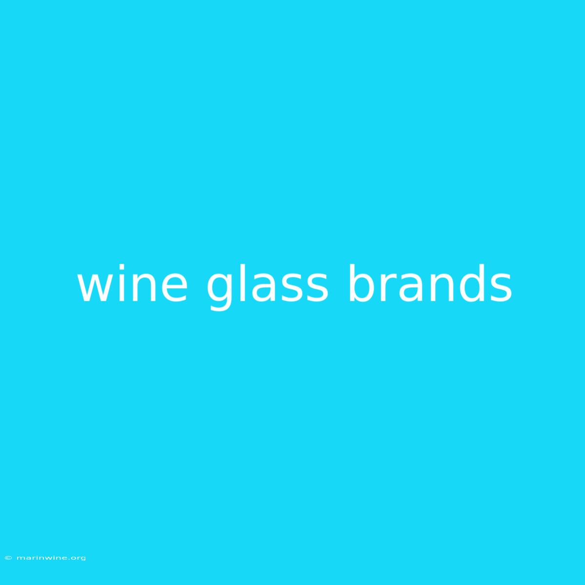 Wine Glass Brands