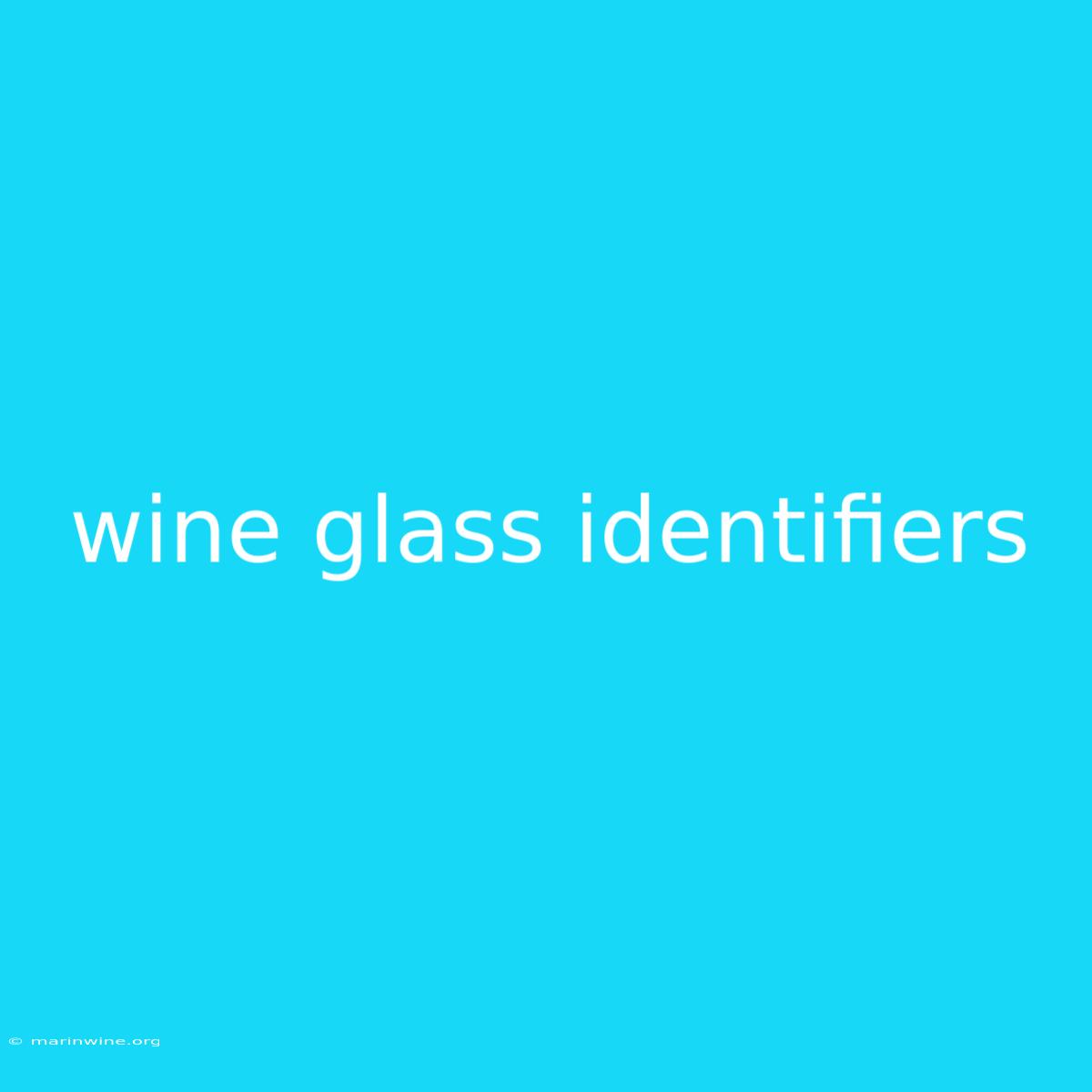 Wine Glass Identifiers