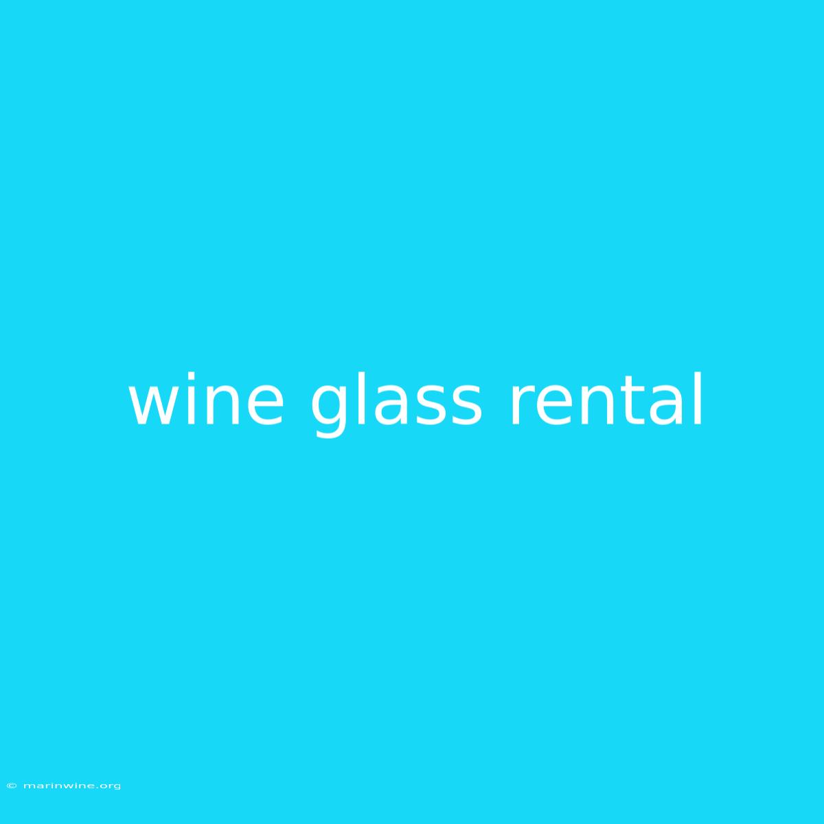 Wine Glass Rental