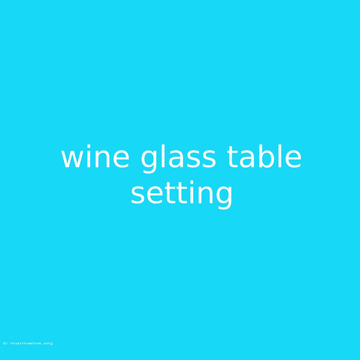 Wine Glass Table Setting