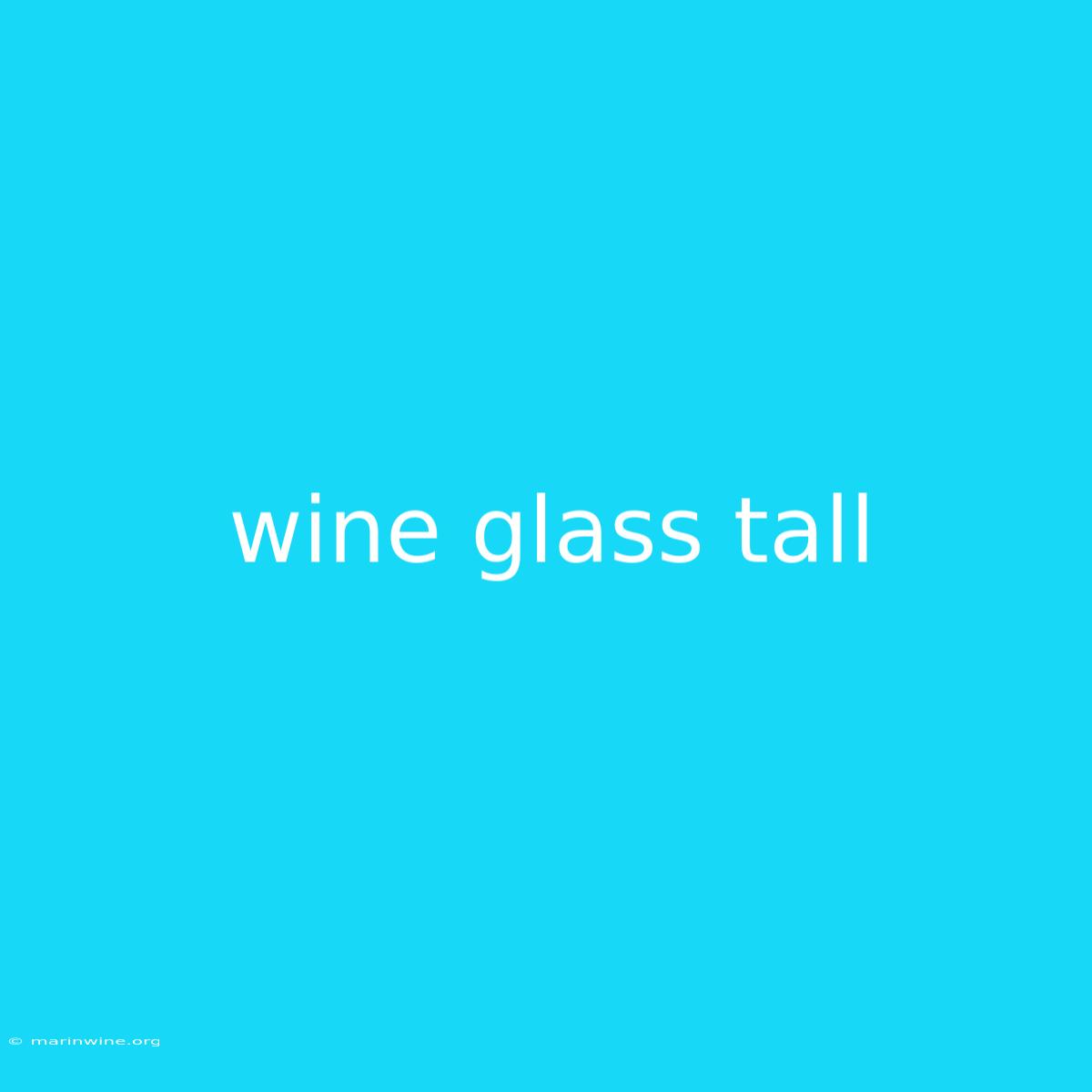 Wine Glass Tall