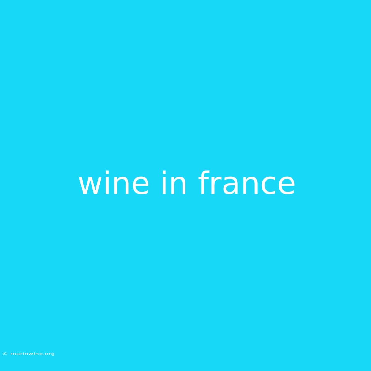 Wine In France