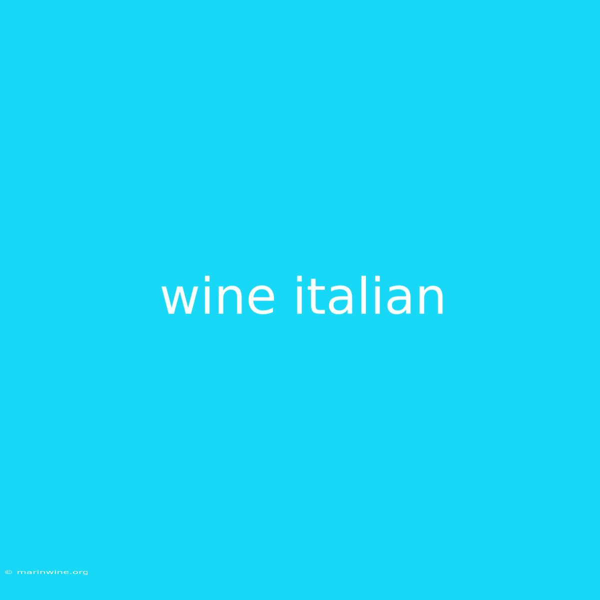 Wine Italian