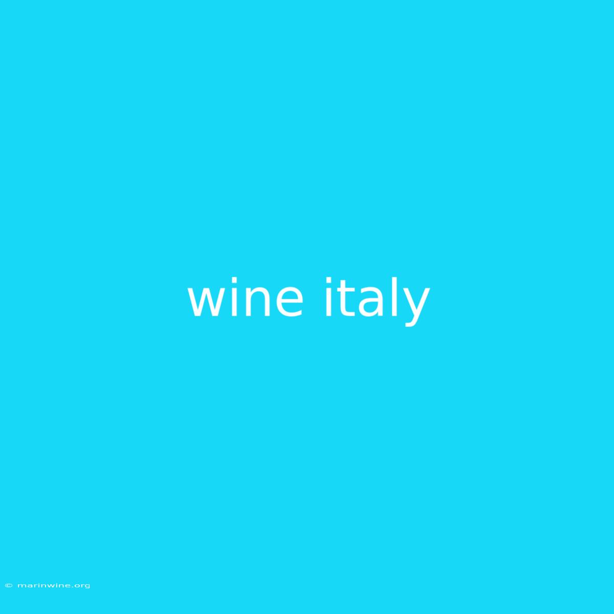 Wine Italy