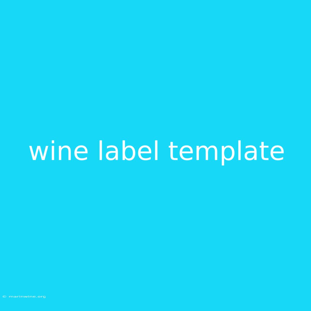 Wine Label Template