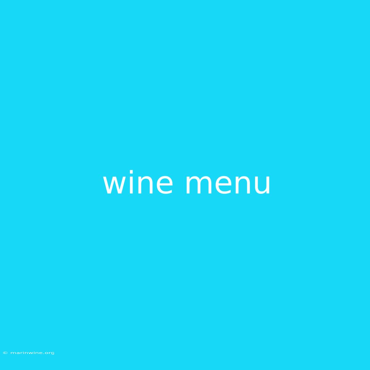 Wine Menu