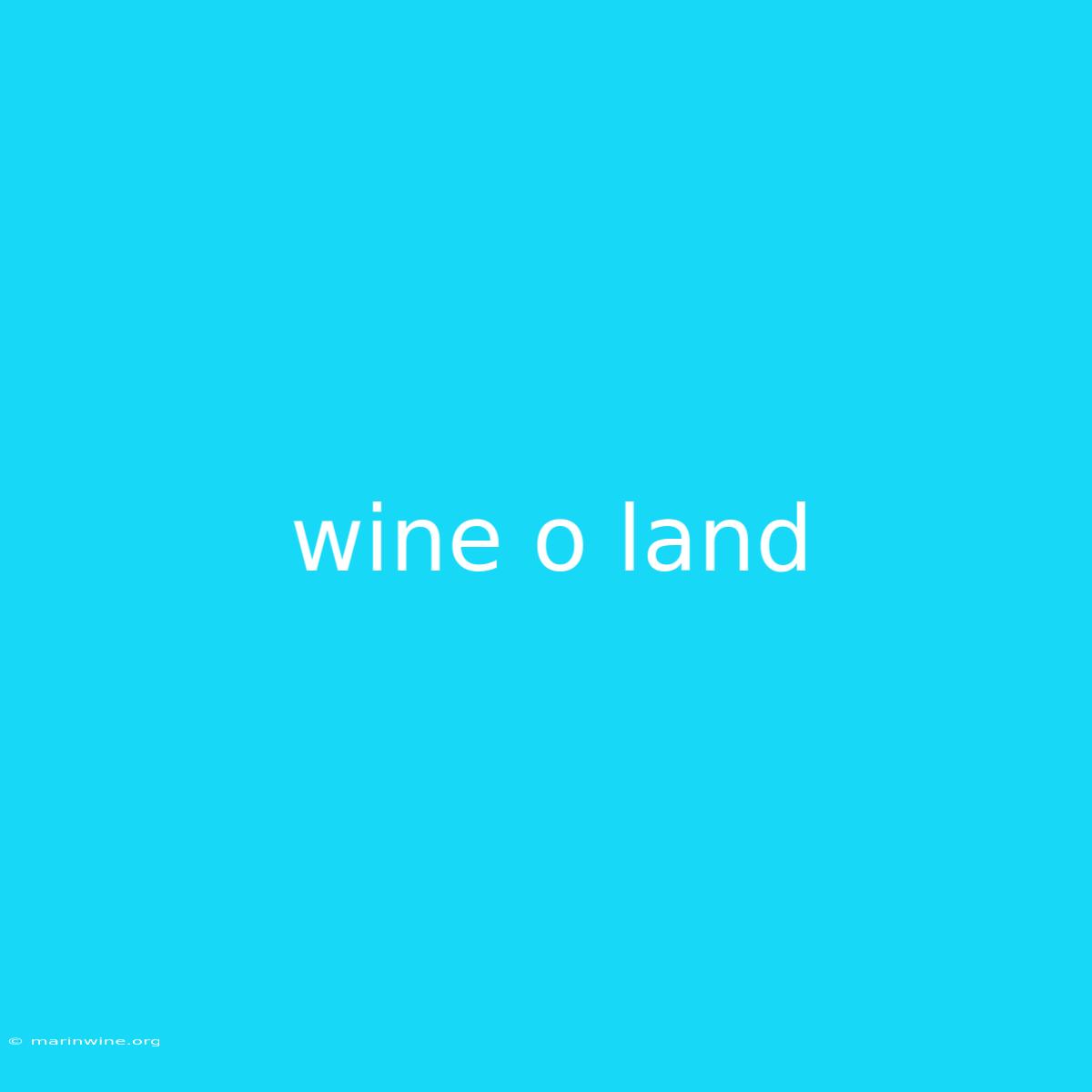 Wine O Land