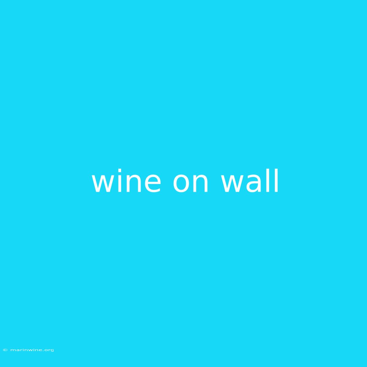 Wine On Wall