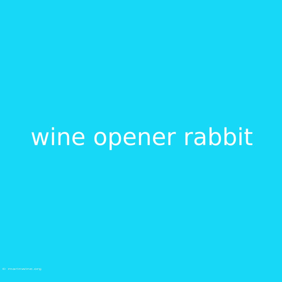 Wine Opener Rabbit