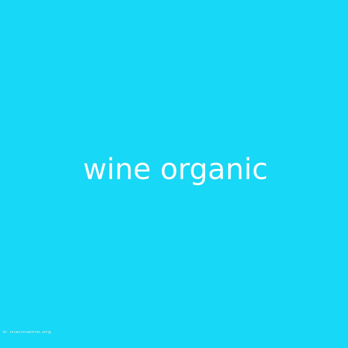 Wine Organic