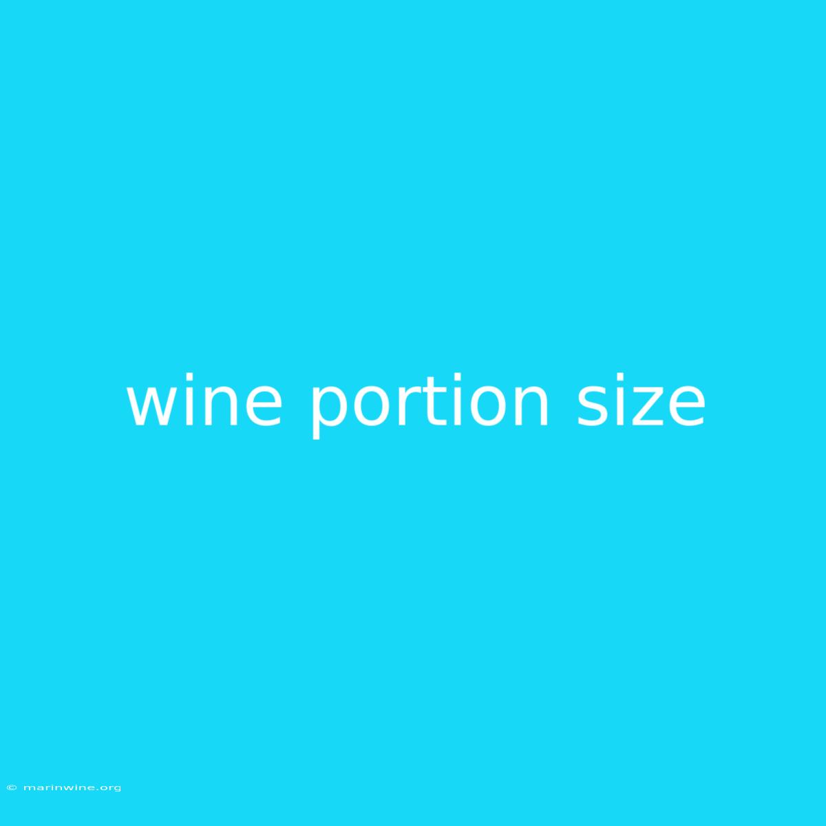 Wine Portion Size