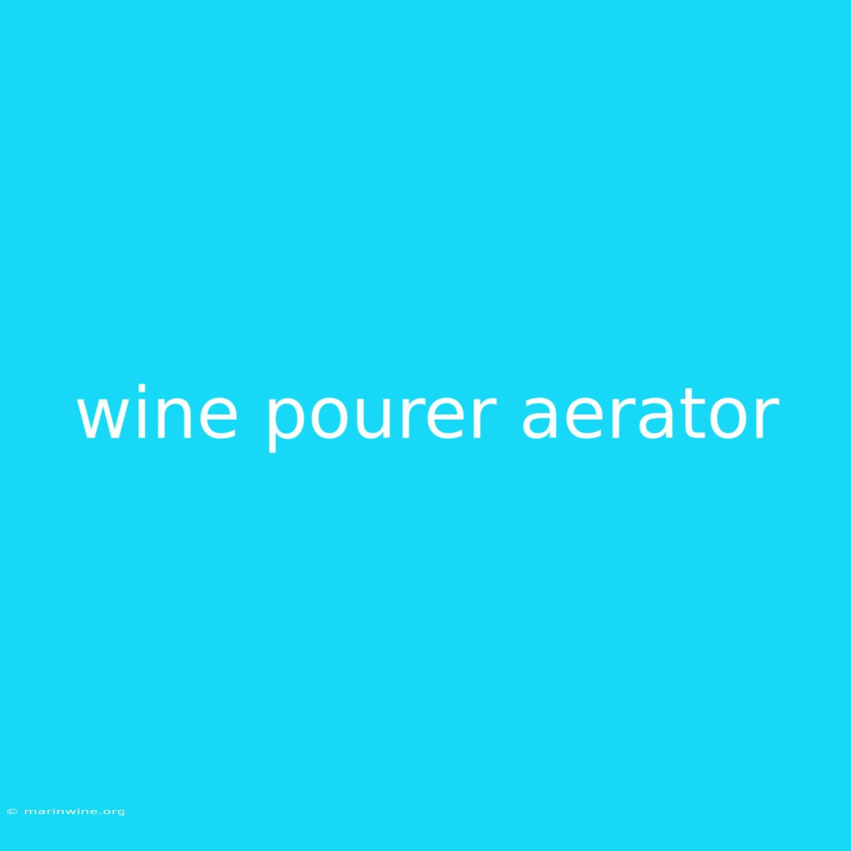 Wine Pourer Aerator