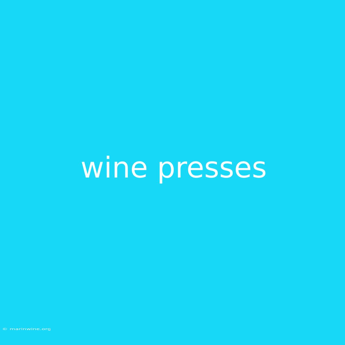 Wine Presses