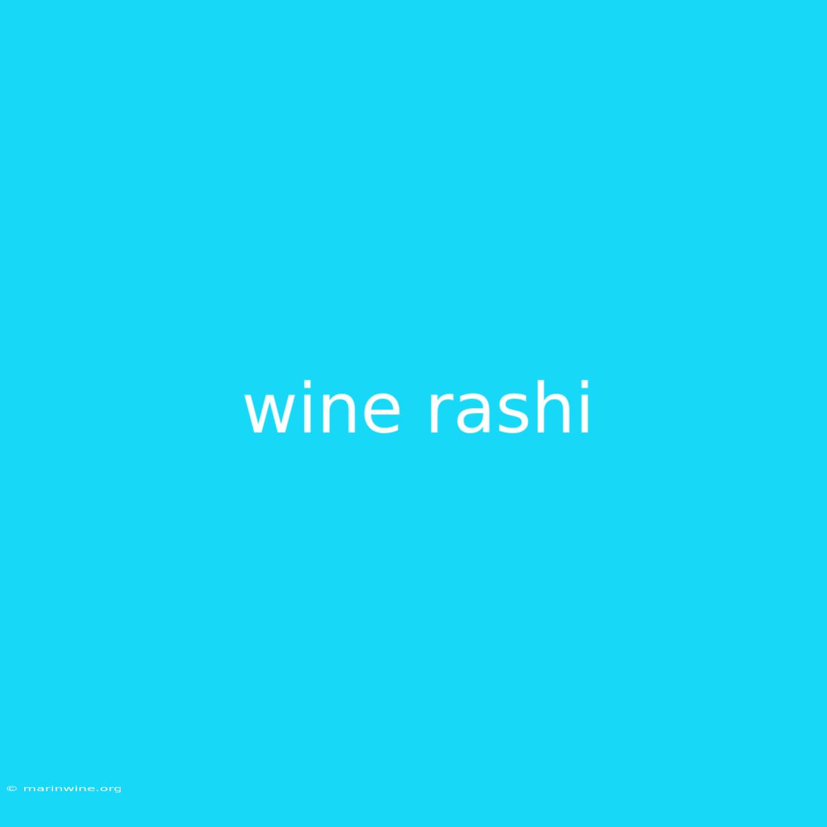 Wine Rashi