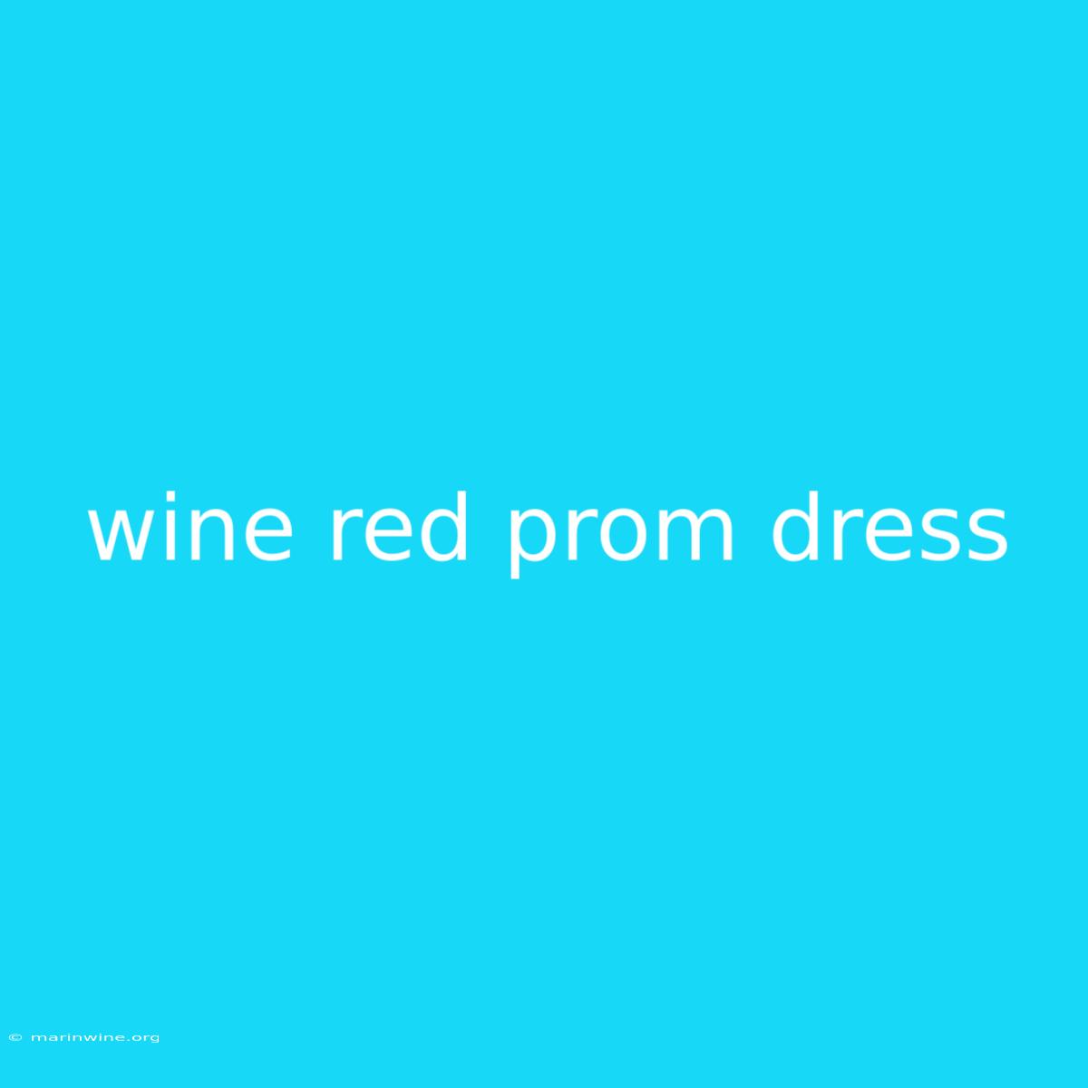 Wine Red Prom Dress