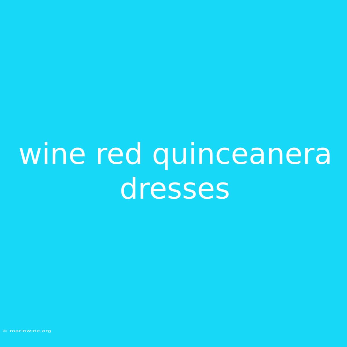 Wine Red Quinceanera Dresses