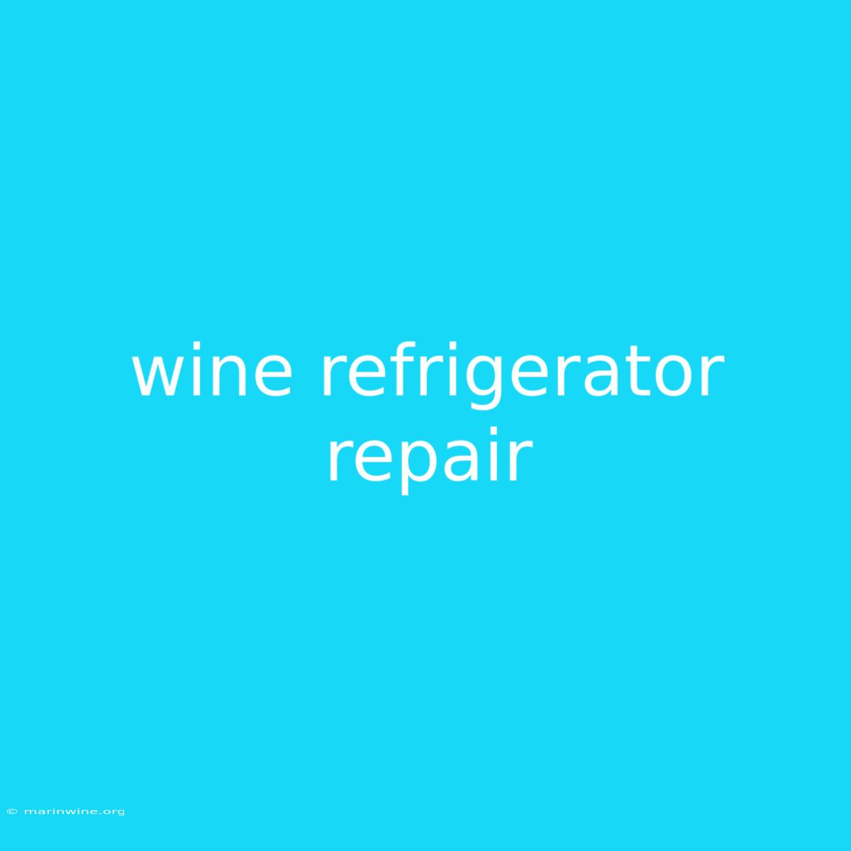 Wine Refrigerator Repair