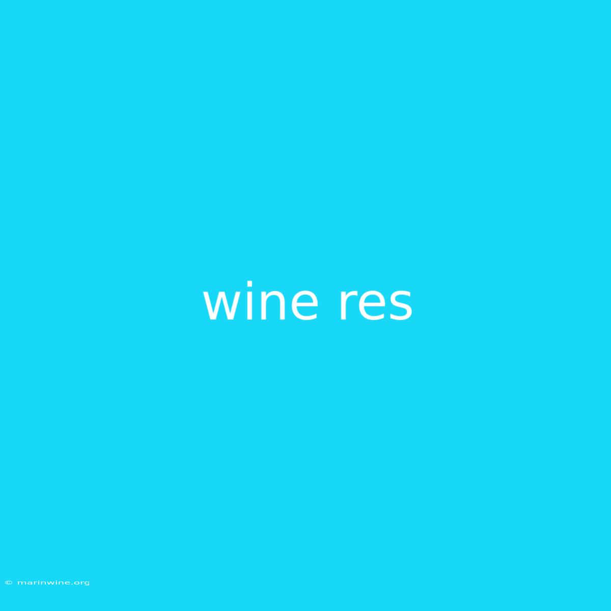 Wine Res