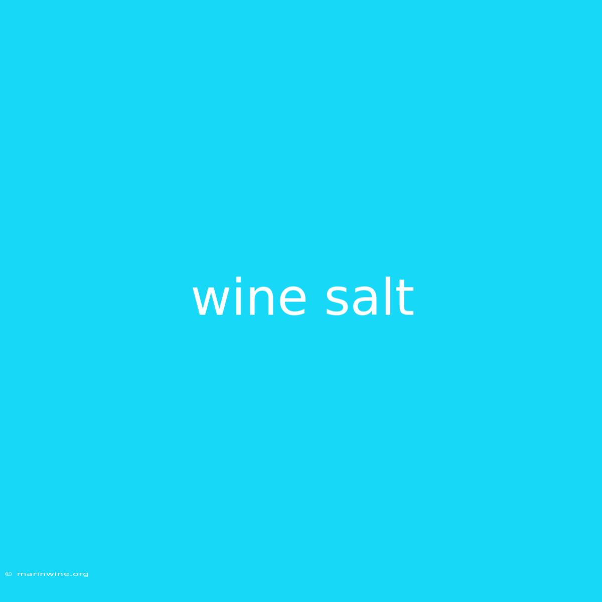 Wine Salt