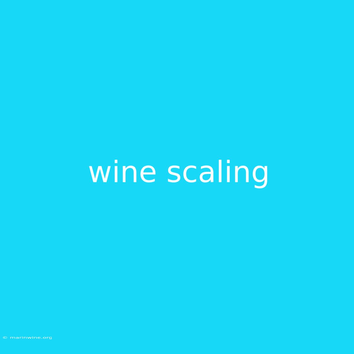 Wine Scaling